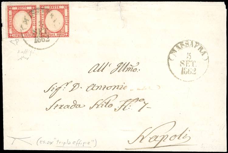 1862 - 5 grana carminio, coppia ... 