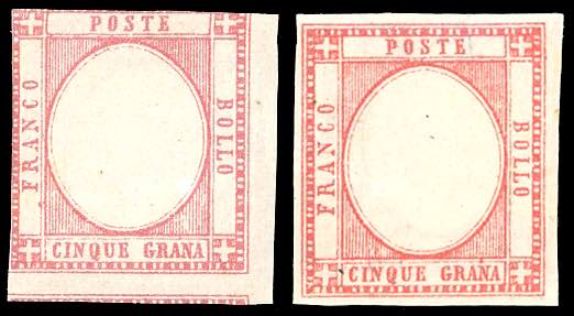 1861 - 5 grana rosso carminio, ... 