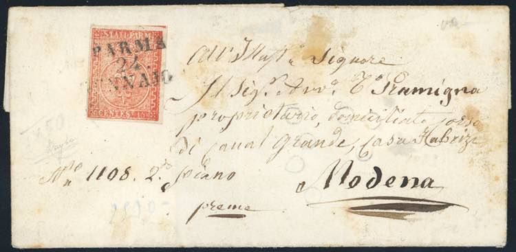 1855 - 15 cent. vermiglio (7), ... 