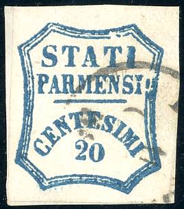 1859 - 20 cent. azzurro scuro ... 