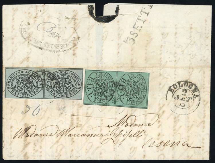 1855 - 1/2 baj grigio azzurro, 1 ... 
