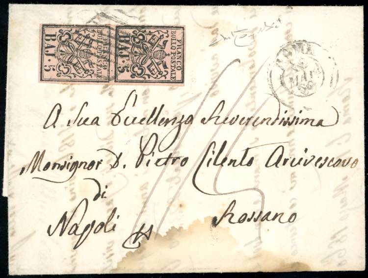 1860 - 5 baj rosa carminio (6A), ... 