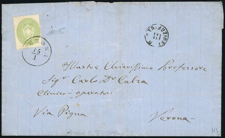 1864 - 3 soldi verde, dent. 14 ... 