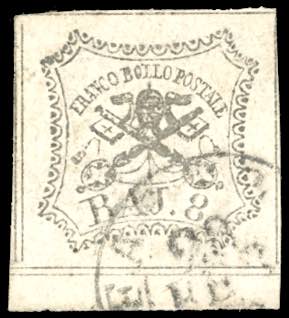 1854 - 8 baj bianco, stampa con ... 