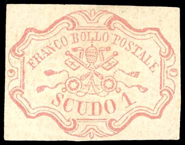 1852 - 1 scudo rosa carminio (11), ... 