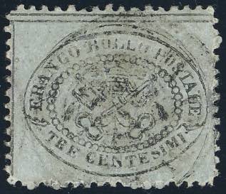 1868 - 3 cent. grigio (24), usato, ... 