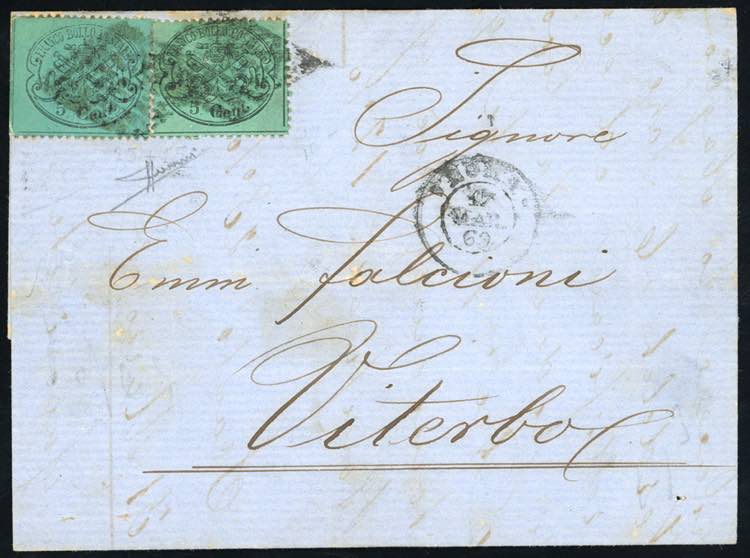 1869 - 5 cent., due esemplari, uno ... 