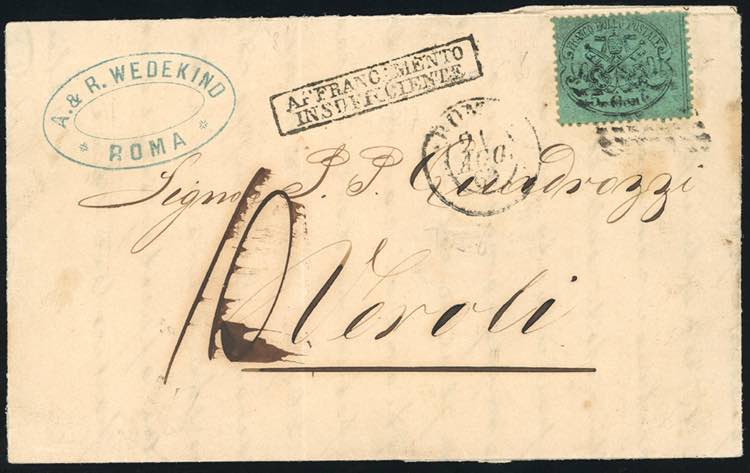 1869 - 5 cent. azzurro verdastro ... 