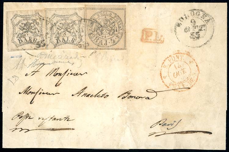 1855 - 8 baj bianco, falso per ... 