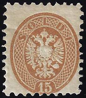 1864 - 15 soldi bruno, dent. 9 1/2 ... 