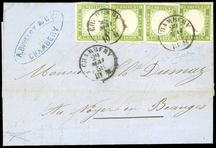1858 - 5 cent. verde giallo ... 