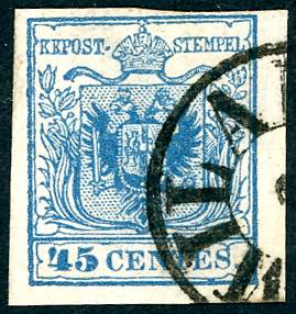 1853 - 45 cent. azzurro ardesia ... 