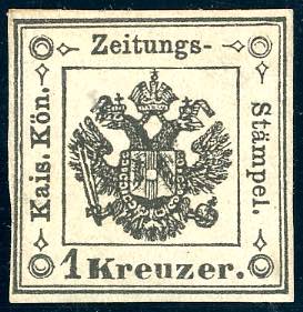 1859 - 1 kr. nero (2), gomma ... 