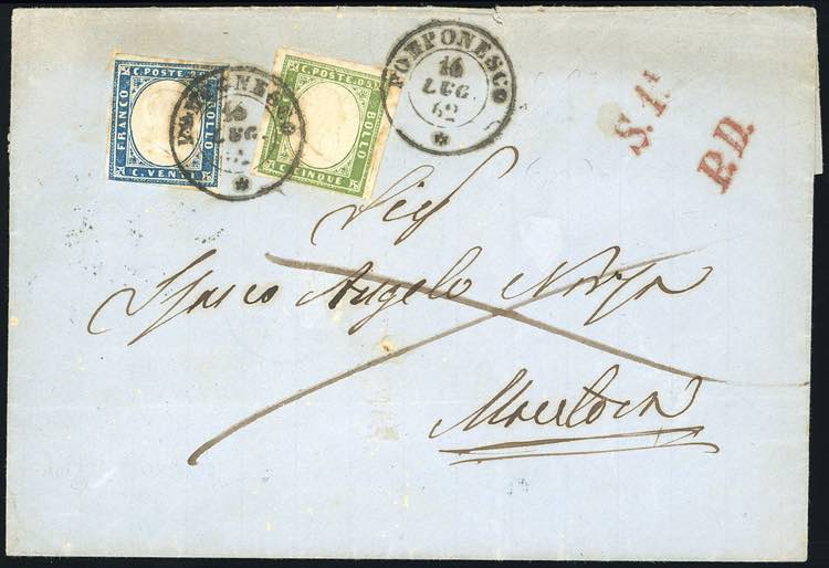 1862 - 5 cent. verde giallastro, ... 