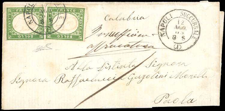 1863 - 5 cent. verde cupo (13E), ... 
