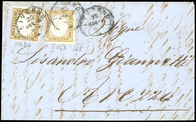 1862 - 10 cent. bistro oliva, 10 ... 