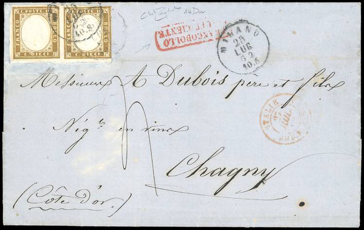 1862 - 10 cent. bistro oliva scuro ... 