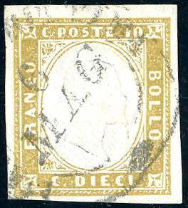 1862 - 10 cent. giallo olivastro ... 