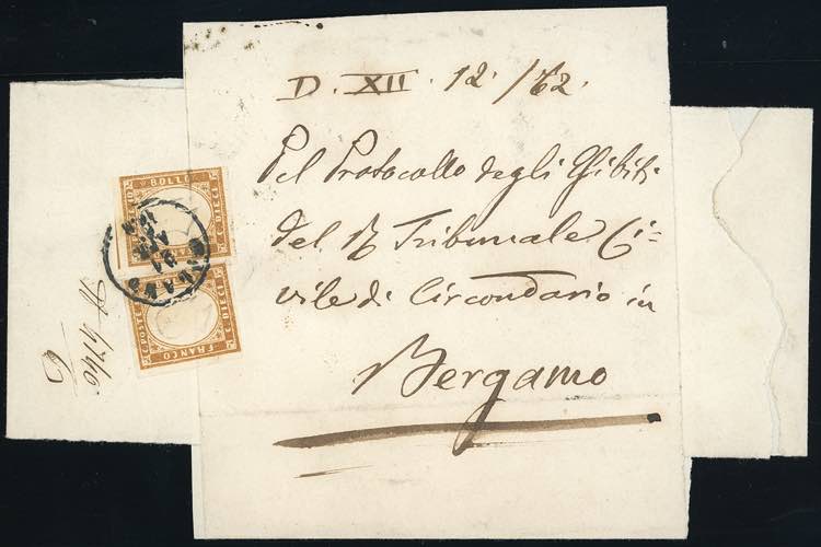 1863 - 10 cent. arancio brunastro ... 