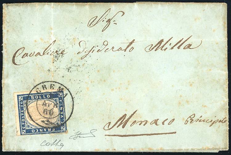 1860 - 20 cent. azzurro scurissimo ... 