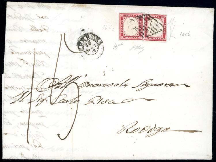 1860 - 40 cent. carminio lillaceo ... 