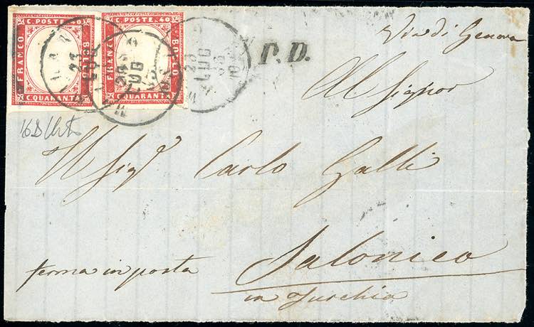 1863 - 40 cent. rosso carminio ... 