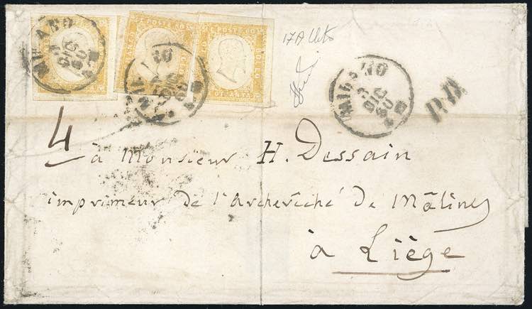 1860 - 80 cent, giallo ocra ... 