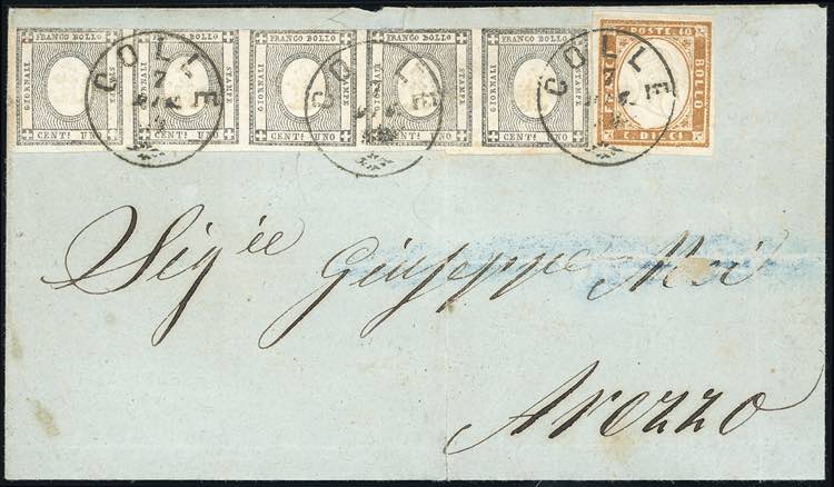 1863 - 1 cent. grigio nero per ... 