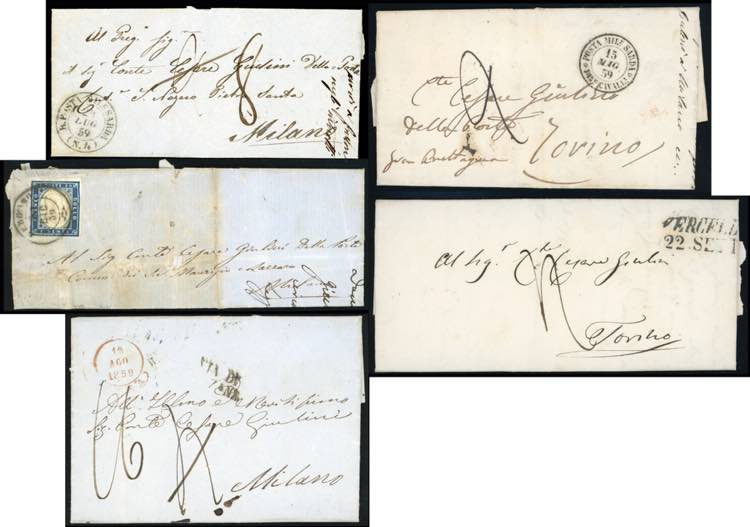 POSTA MILITARE 1848/59 - Cinque ... 