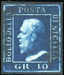 1859 - 10 grana azzurro cupo (12), ... 