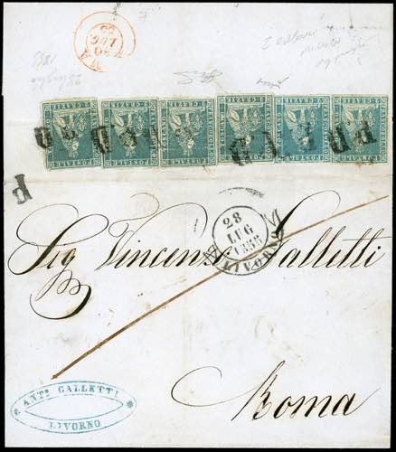 1855 - 2 crazie azzurro verdastro ... 