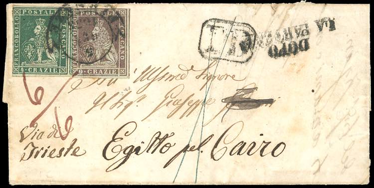 1853 - 4 crazie verde su grigio, 9 ... 