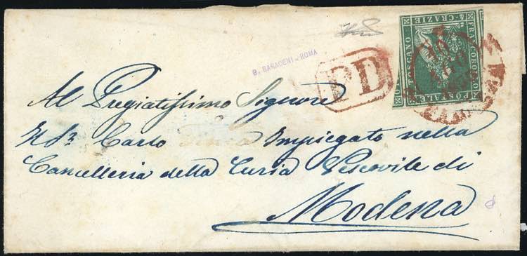 1855 - 4 crazie verde su grigio ... 