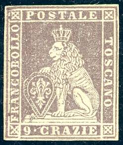 1851 - 9 crazie viola bruno e ... 