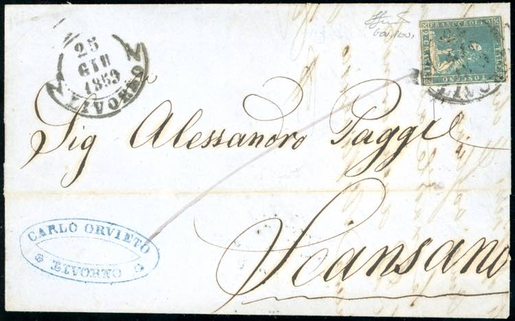 1859 - 2 crazie azzurro grigio ... 