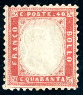 1862 - 40 cent. rosso carminio, ... 