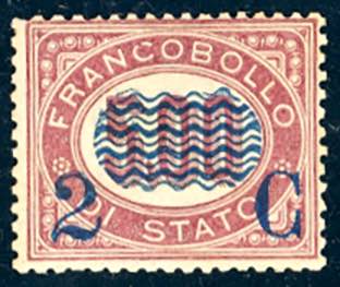 1878 - 2 cent. su 5 lire Servizio ... 