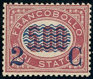 1878 - 2 cent. su 5 lire Servizio ... 