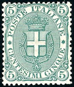 1891 - 5 cent. Stemma (59), ben ... 