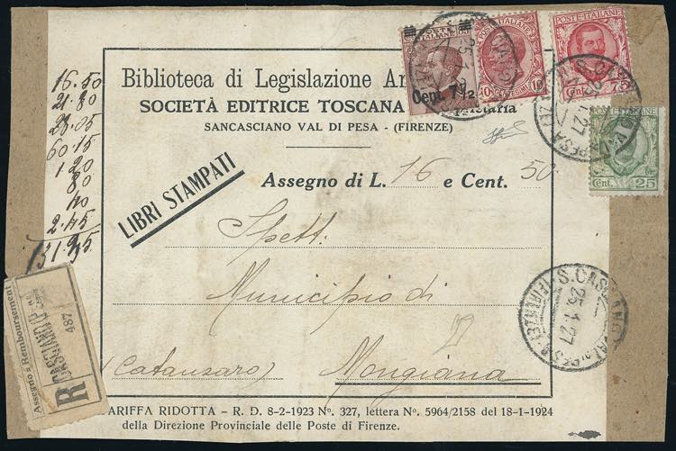 1927 - 7 1/2 su 85 cent. Michetti ... 