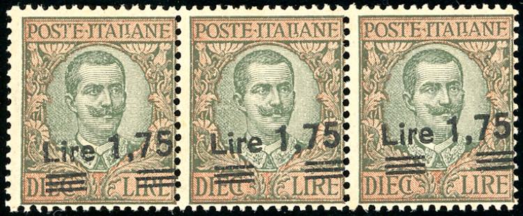 1924 - 1,75 su 10 lire Floreale ... 