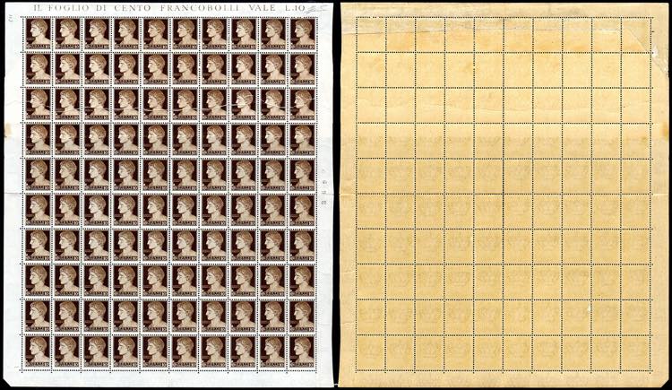 1929 - 10 cent. Imperiale, foglio ... 