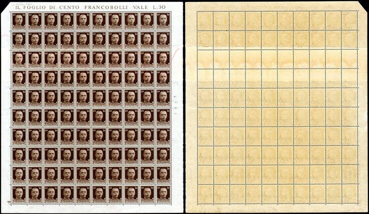 1929 - 30 cent. Imperiale, foglio ... 