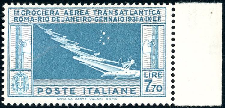 1930 - 7,70 lire Crociera Balbo ... 