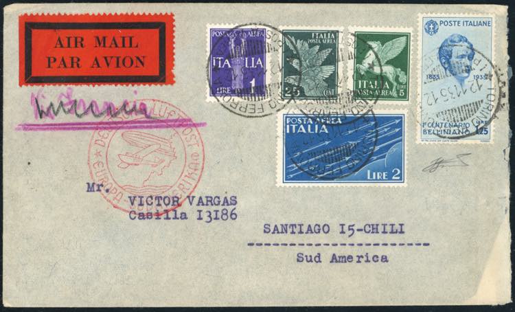 1935 - Aerogramma affrancato da ... 