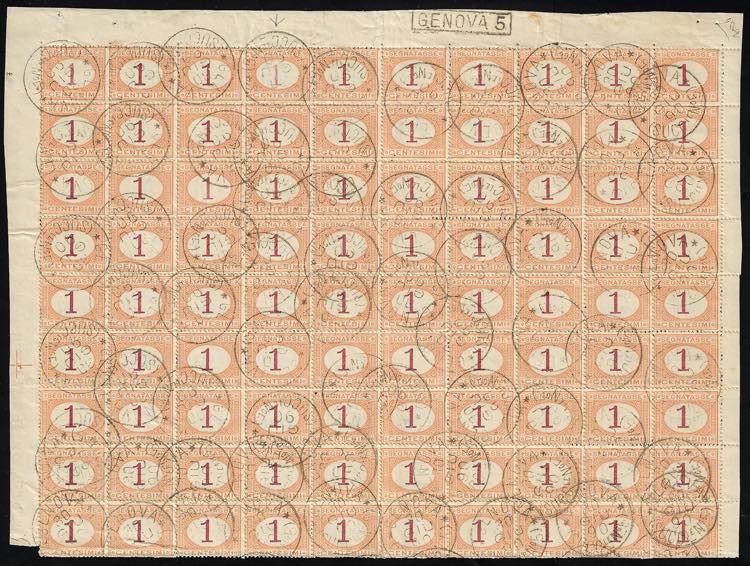 1870 - 1 cent. ocra e carminio ... 