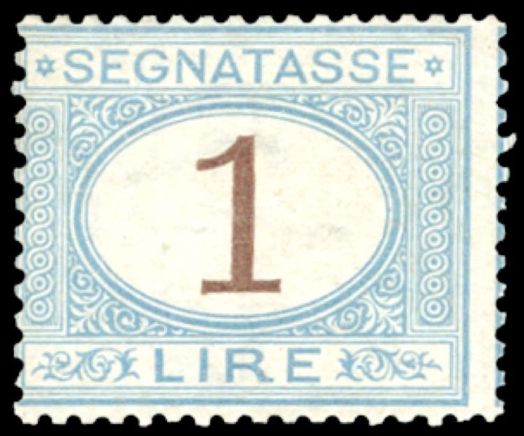 1870 - 1 lira azzurro chiaro e ... 