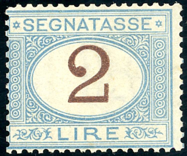1870 - 2 lire azzurro chiaro e ... 