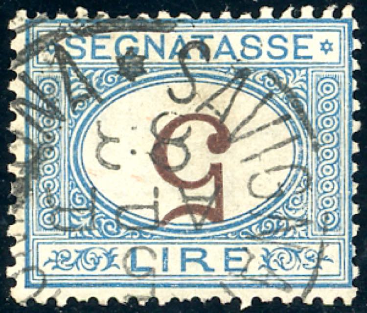 1874 - 5 lire azzurro e bruno, ... 