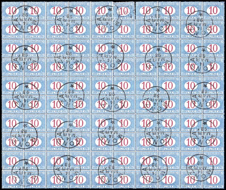 1893 - 10 lire azzurro e carminio ... 